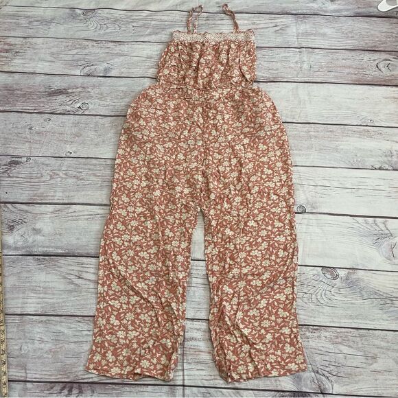 Faherty Renata Jumpsuit Pink White Floral Size Large - Picture 3 of 12
